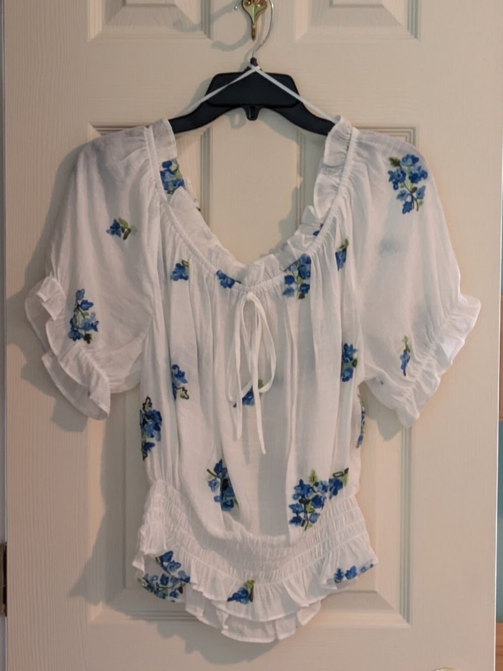 Cottagecore Floral Embroidered Off Shoulder Blouse | Young & Contemporary